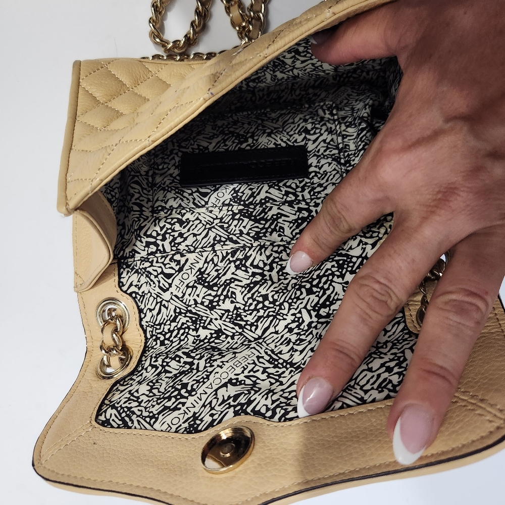 Rebbeca minkoff cream golden studded patch shoulder crossbody bag - Picture 15 of 16